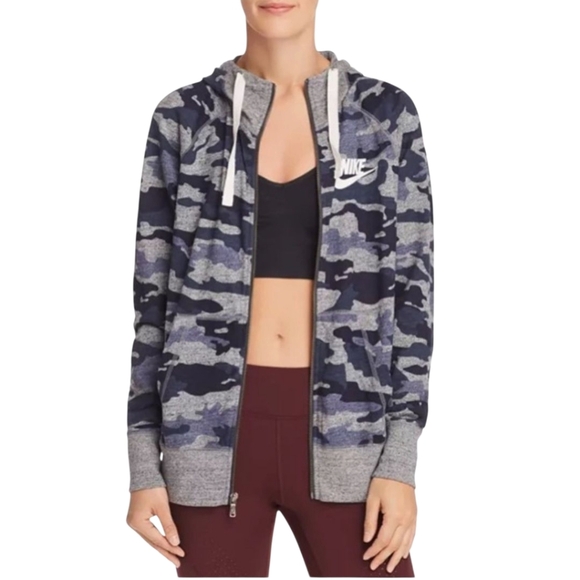Nike Women's Camo Hoodie Grey Size Small - Picture 1 of 12